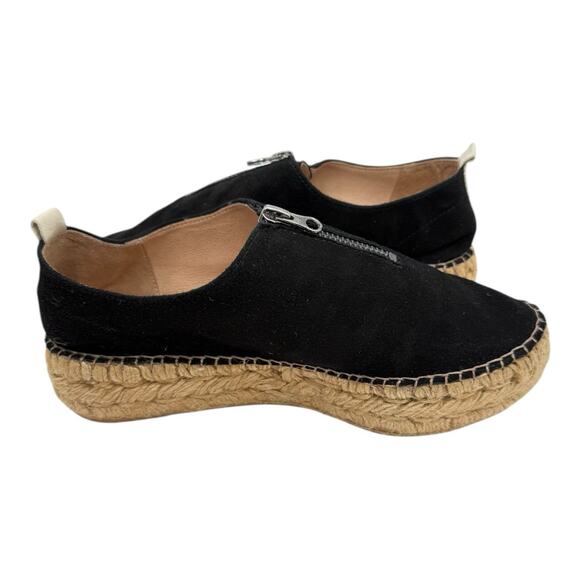 Eric Michaels Serena Espadrille Shoes Black Nubuck Sz US 5.5/6 EU 36 Leather EUC - Picture 8 of 10